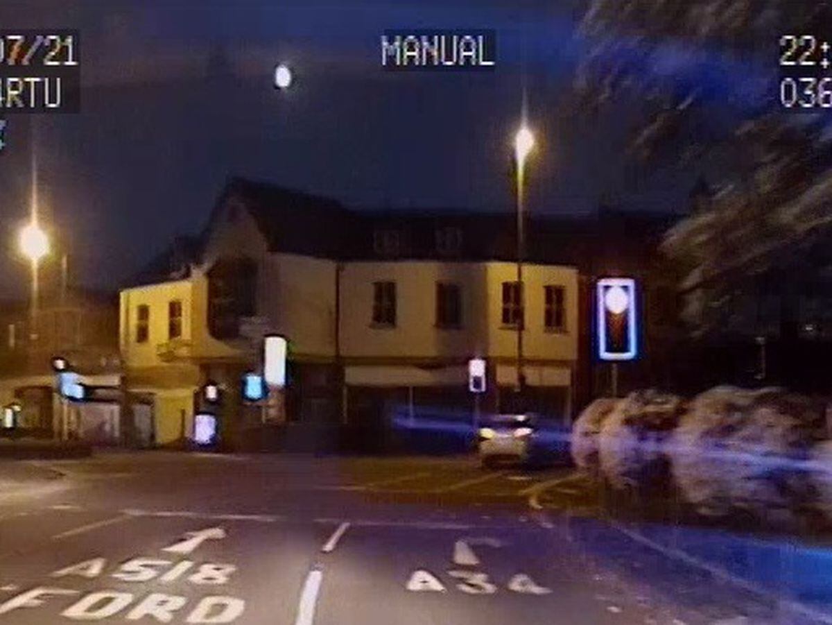 A screengrab from the footage of Alex Holt driving. Photo: Staffordshire Police