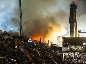 The fire at EMR Recycling in Darlaston. Photo: SnapperSK