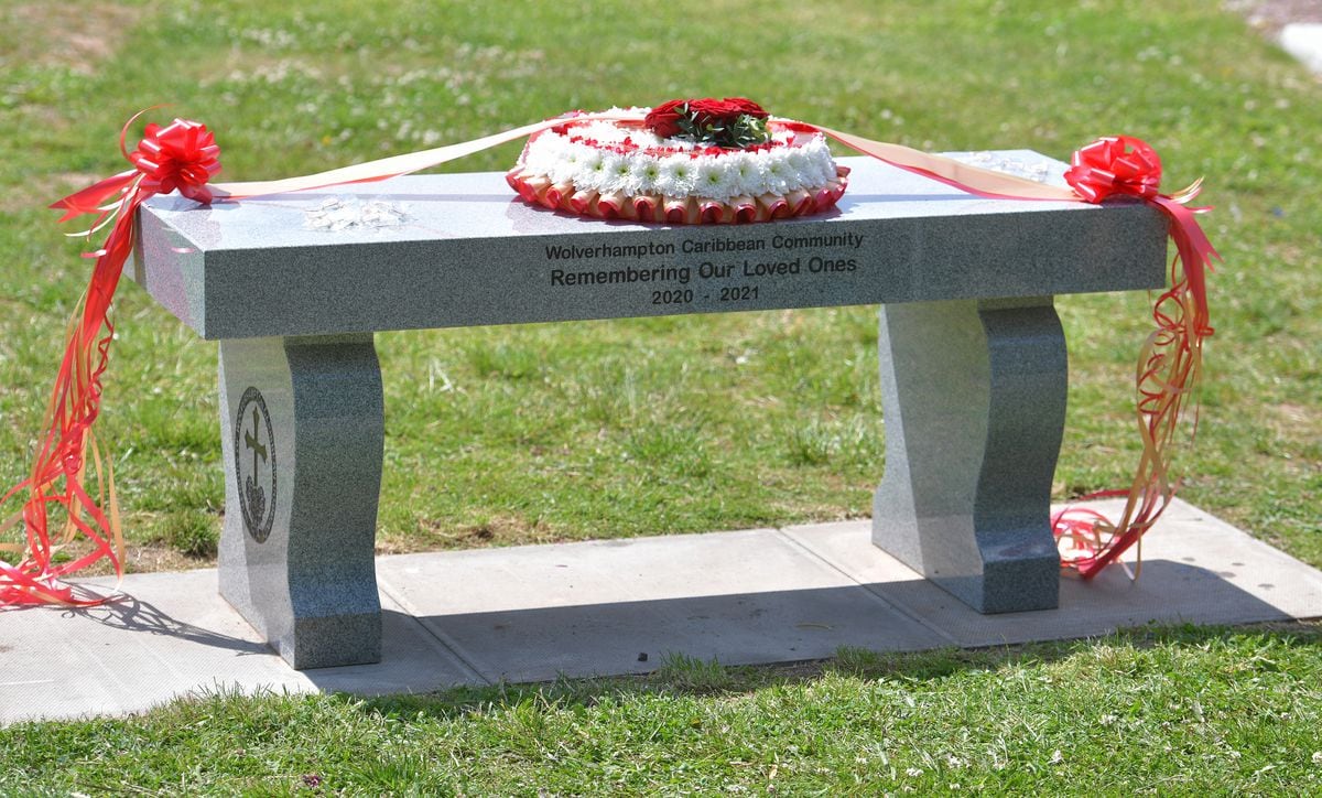 The memorial bench at Bushbury Crematorium