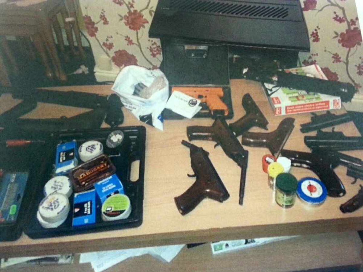 The weapons found in Harry Street's home