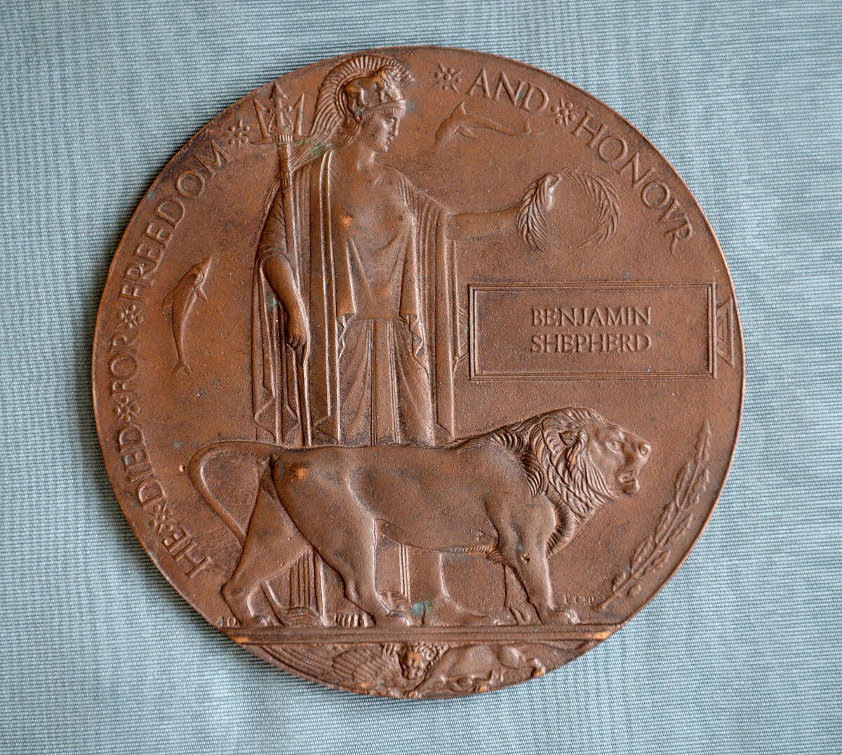 Benjamin Shepherd's memorial plaque