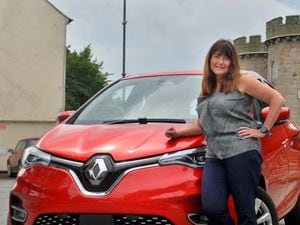 Star reporter Sue Austin with her Renault Zoe electric car