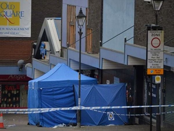The forensics tent erected at the scene of the Walsall incident that saw a man in his 20s lose his life. 
