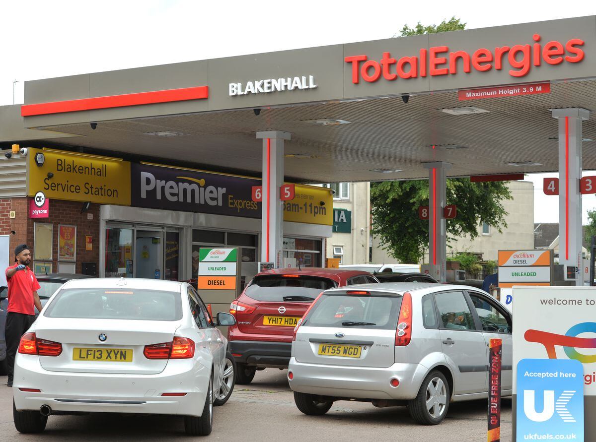 People scrambled to buy fuel at TotalEnergies Blakenhall Service Station