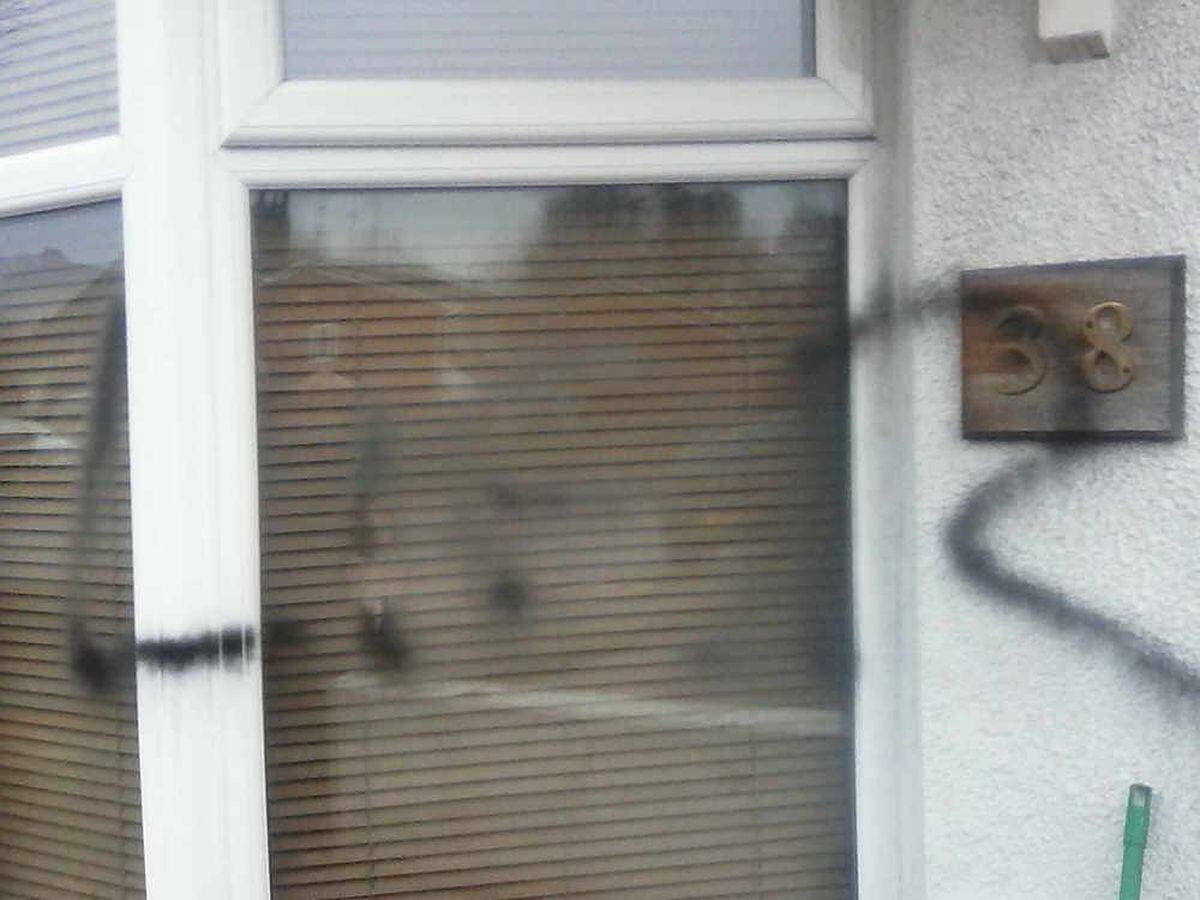 Vandalism on the front of the home