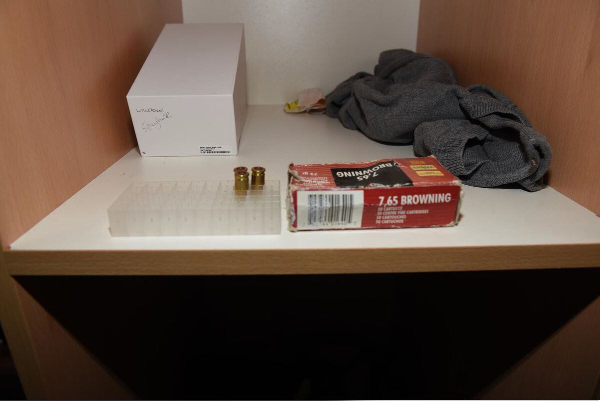 Ammunition was found in a wardrobe