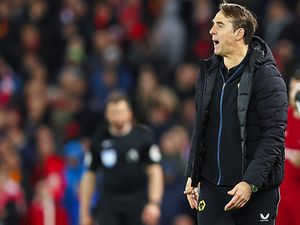 Julen Lopetegui shows his frustration on the touchline at Liverpool (Getty)