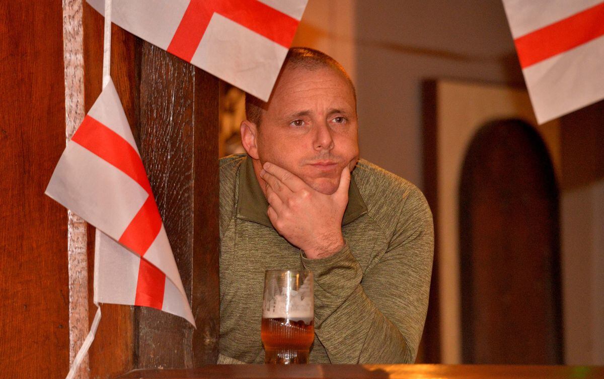 England fans at The Crown in Albrighton were not thrilled by the action
