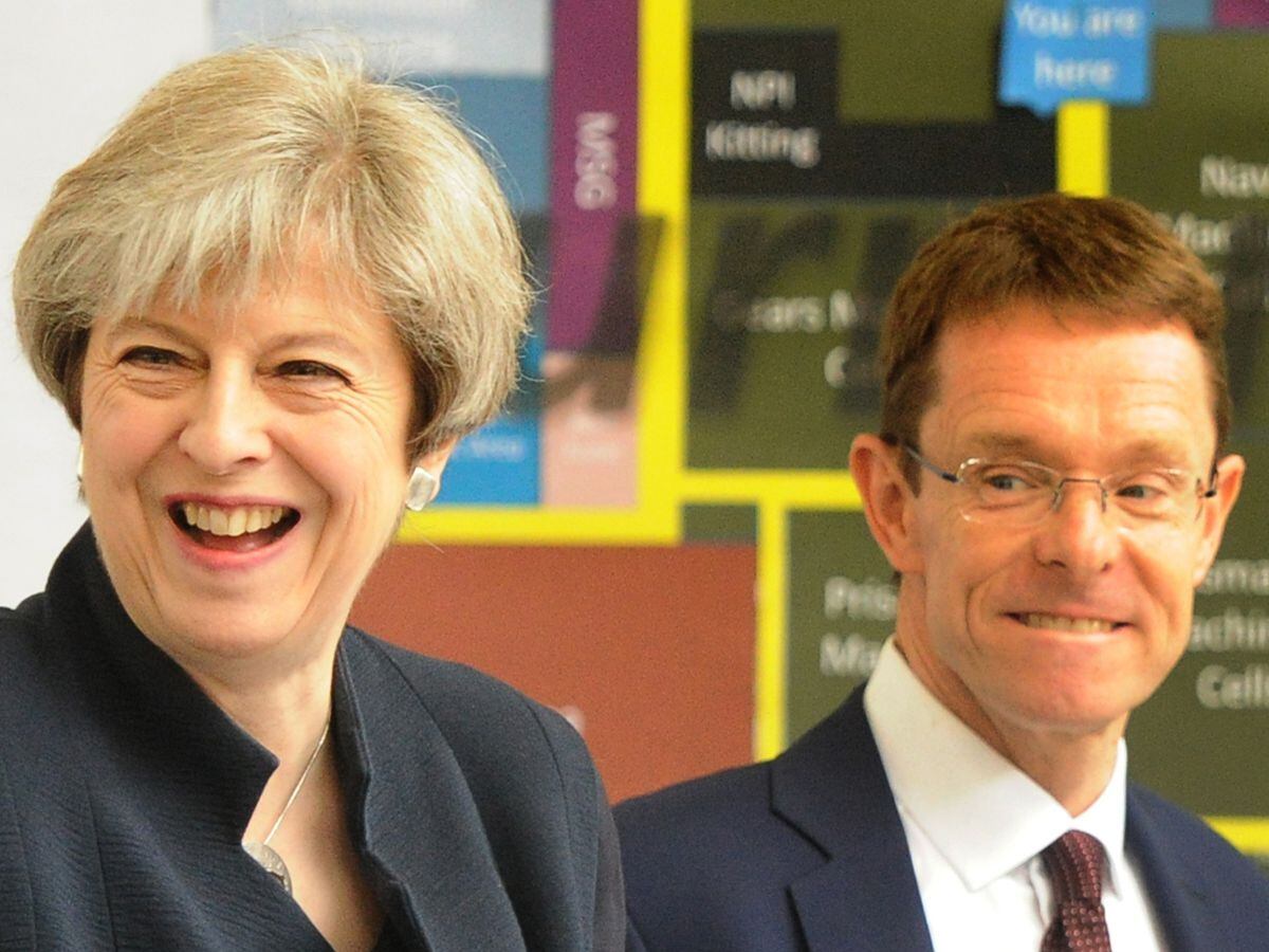 Theresa May and West Midlands Mayor Andy Street