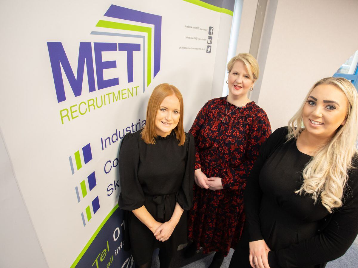 Nella Share, left, Sarah Nicholson and Stella Wakeham, right, of MET Recruitment