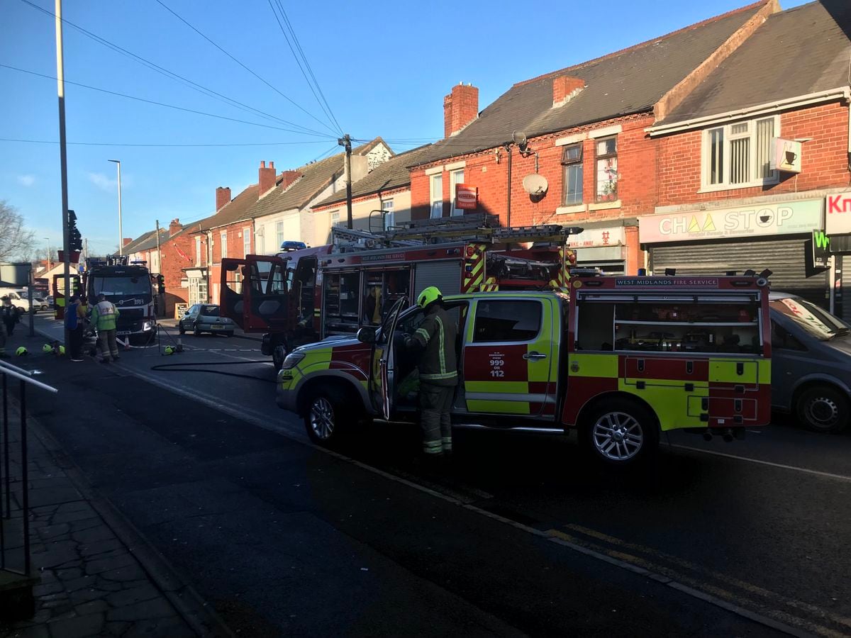 Firefighters at the scene in Long Lane