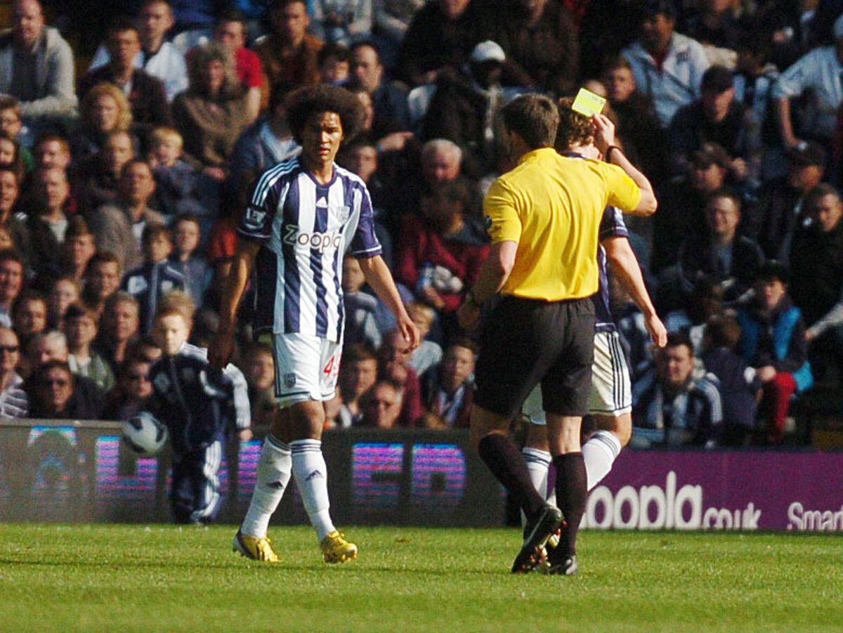 Isaiah Brown on his debut for Albion