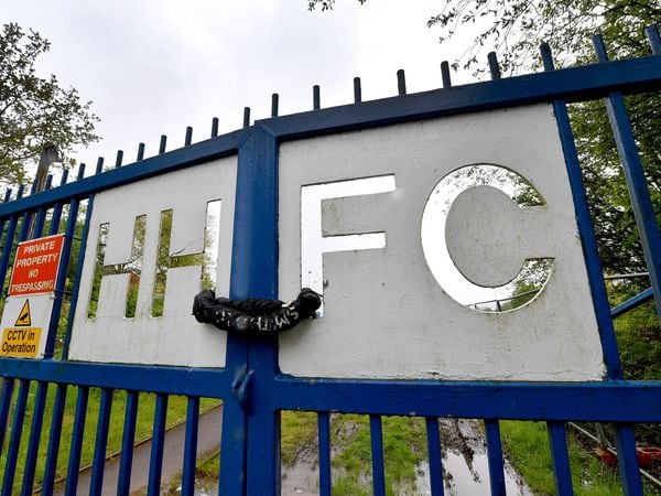 The gates are locked at Heath Hayes FC after the club folded following a dispute over the ground