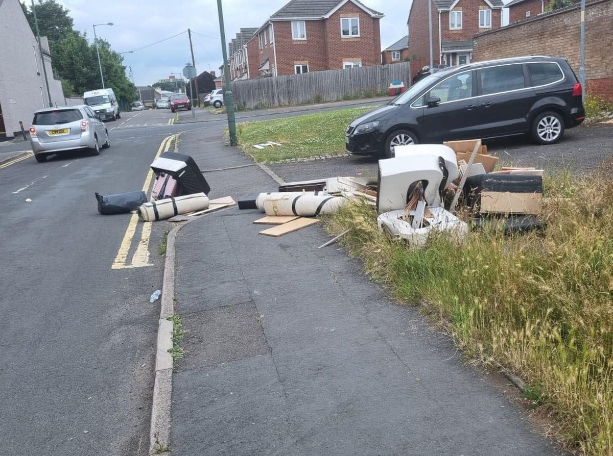 Fly-tipped rubbish dumped on Mill Street in Blakenall, Walsall. Photo: Councillor Izzy Hussain