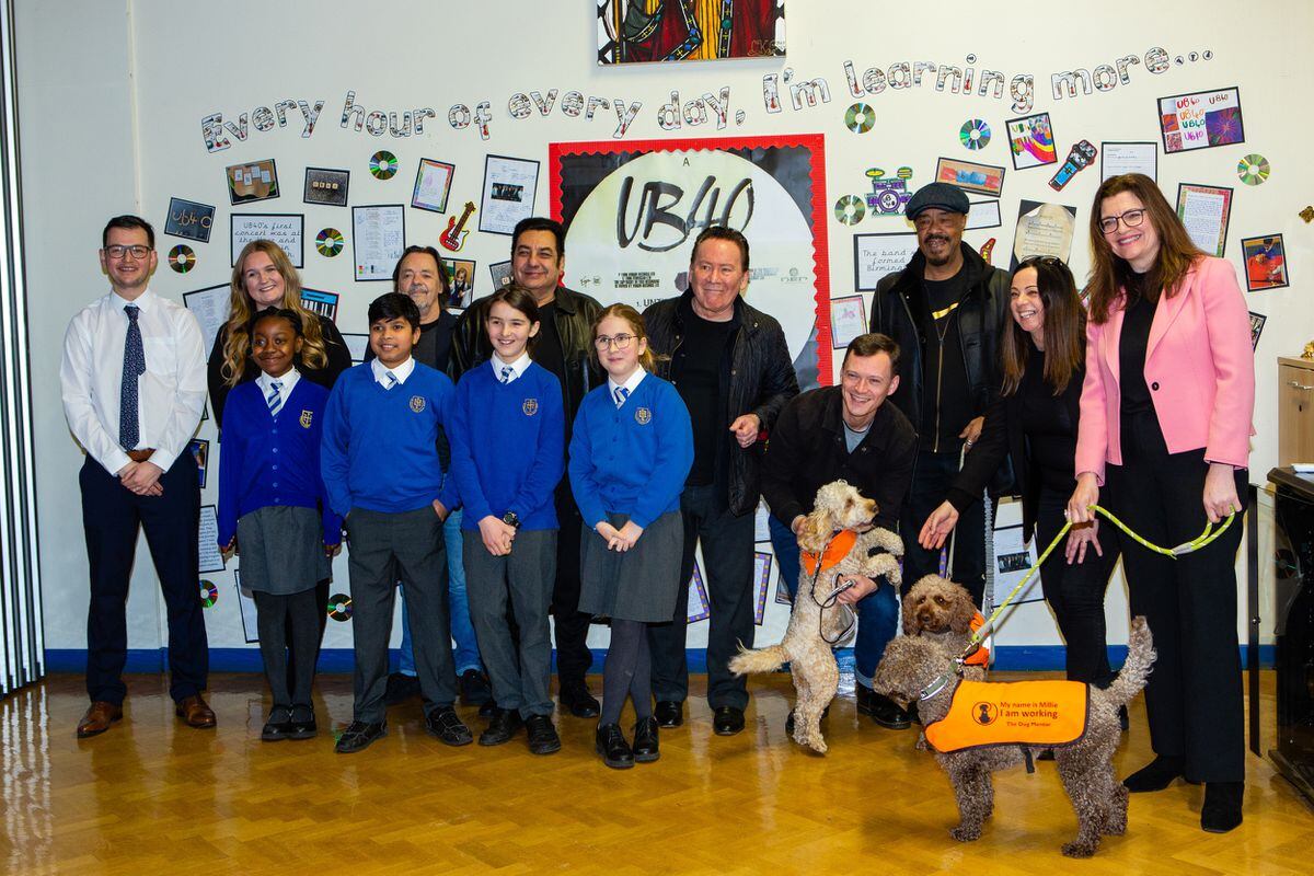 Members of UB40 visited St Edward's Catholic Primary School 