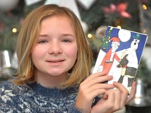 Holly Flavell won Eddie Hughes's Christmas card competition
