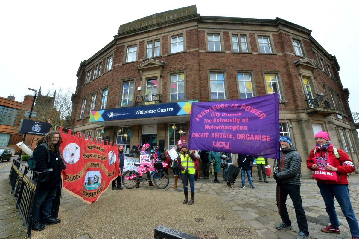 Strikers at the University of Wolverhampton