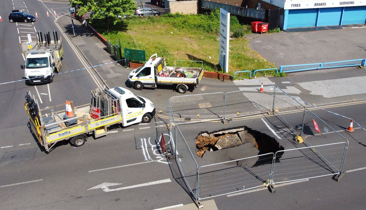 Walsall road closed as huge sinkhole opens up | Express & Star