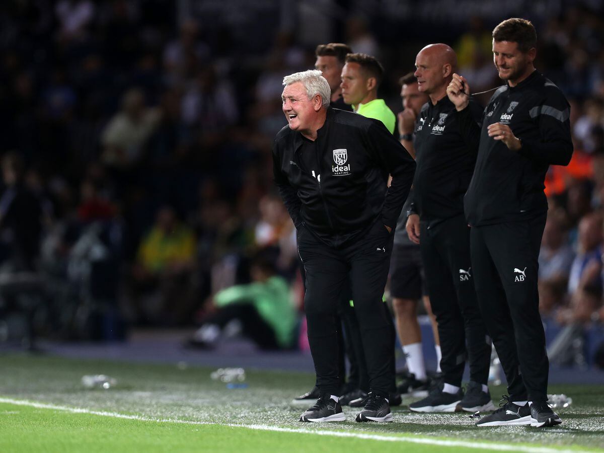 Steve Bruce during the Sky Bet Championship between West Bromwich Albion and Watford at The Hawthorns on August 8, 2022 in West Bromwich, United Kingdom. (Photo by Adam Fradgley/West Bromwich Albion FC via Getty Images).