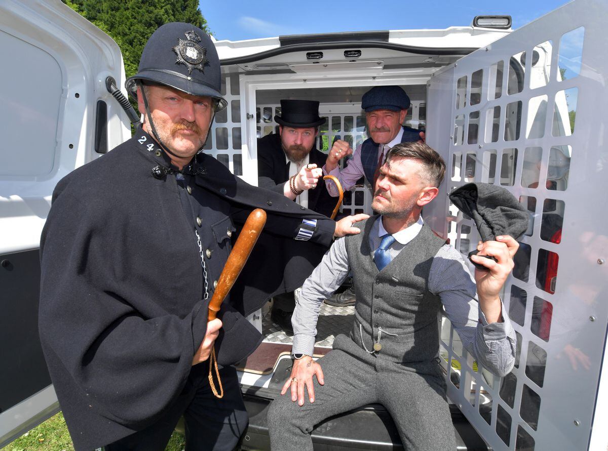 Members of 'The Real Peaky Blinders' were at the event. Pictured are Markherbie, Glenn Butt, Robert Swale and Paul O'Riordan