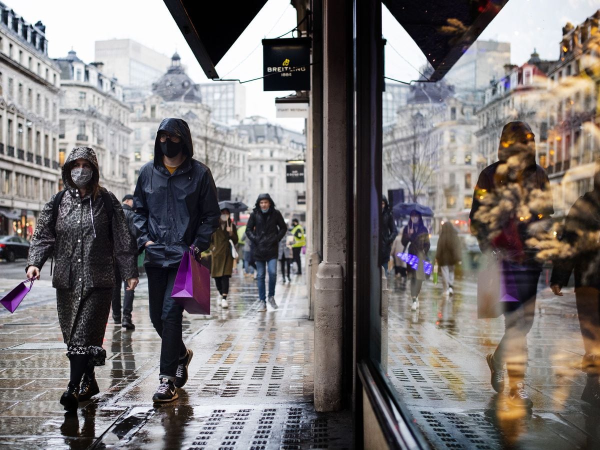 Shoppers in face masks