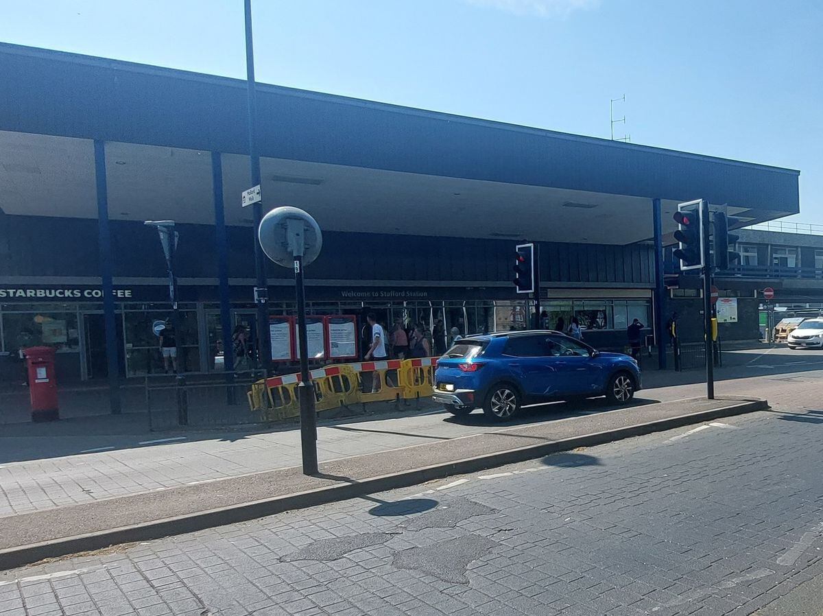 The entrance to Stafford Railway Station