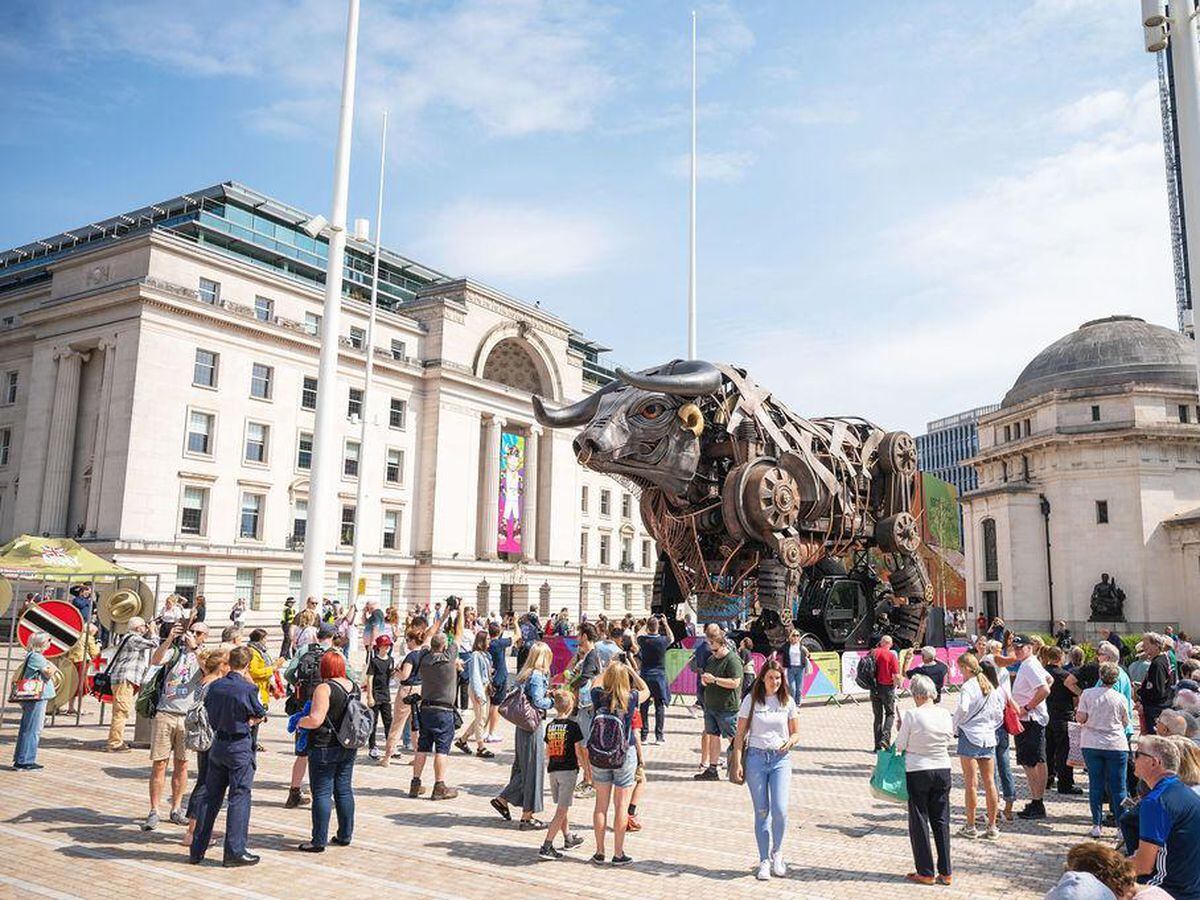 Admirers of the Bull flocked to Birmingham's Centenary Square to admire the star of the Commonwealth Games