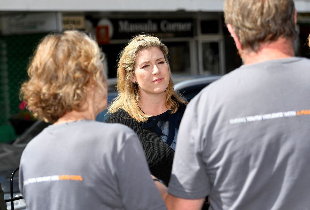 Penny Mordaunt PM listened intently to the Brindleys' work tackling knife crime
