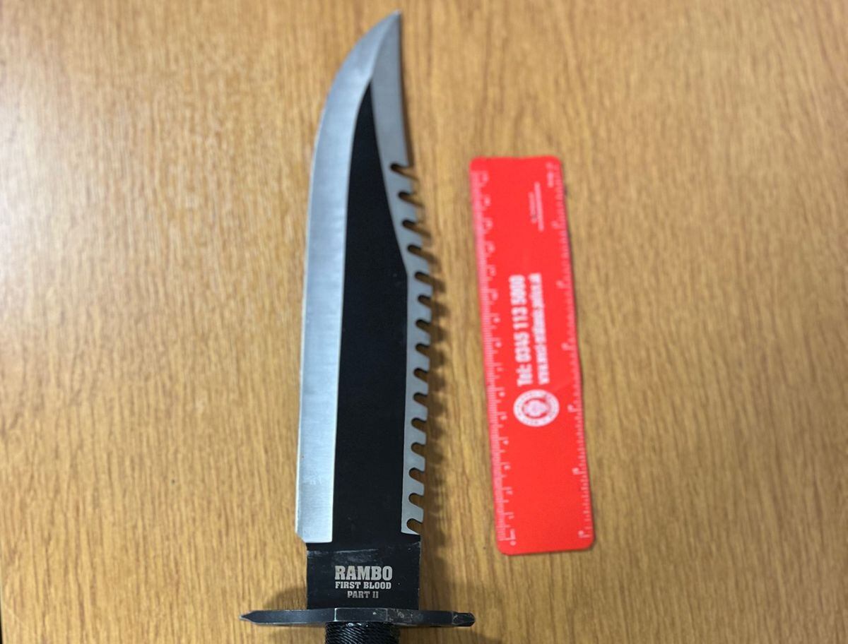 The large knife was seized by police in Smethwick. Photo: Smethwick Police