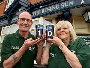 Malcolm and Julie Roberts are celebrating 10 years at The Rising Sun in Tipton