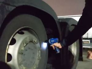 A video shared on social media showed animal rights activists drilling holes into lorry tyres. Image: Animal Rebellion