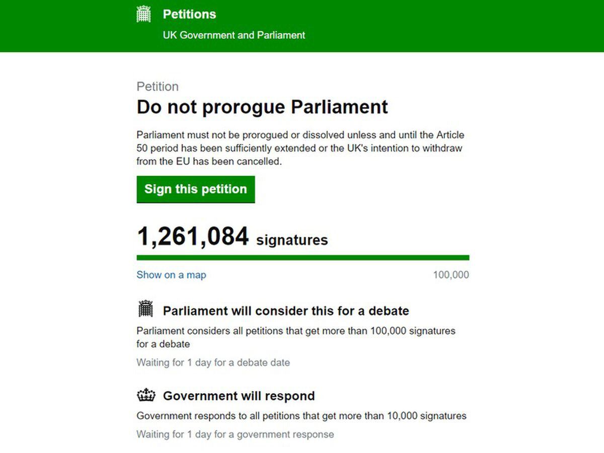 Petition against suspension of Parliament passes million signatures  