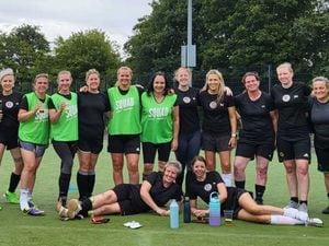 Some of the mothers of Spartans Football Club in Bridgnorth who took to the pitch for a fundraising tournament at the weekend