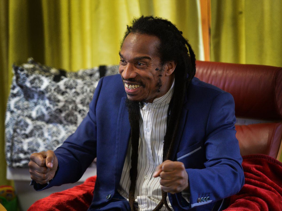 Benjamin Zephaniah during a visit to Acorns Children's Hospice in Walsall where he read poems to the children in 2019