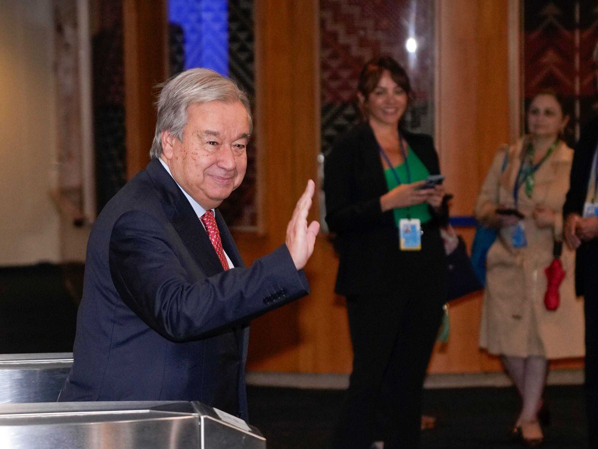 United Nations secretary-general Antonio Guterres arrives to the SDG Summit at the United Nations headquarters on Monday