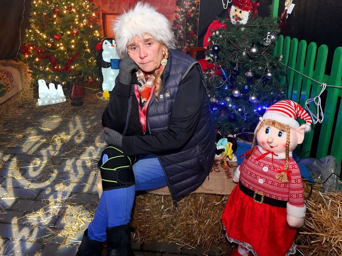 Sharon Felton, of Darlaston All Active, in the garden grotto area where the decorations were removed