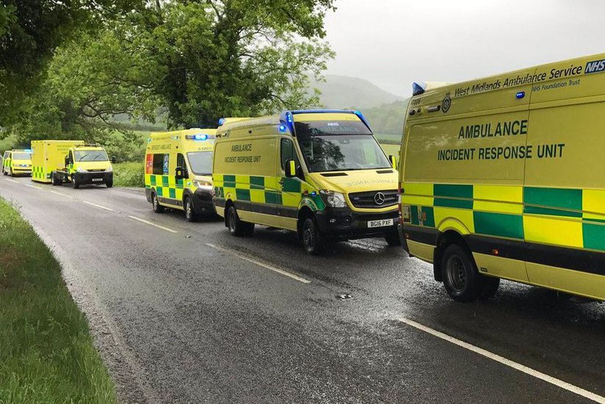 Ambulances lined a nearby road but luckily nobody was seriously injured