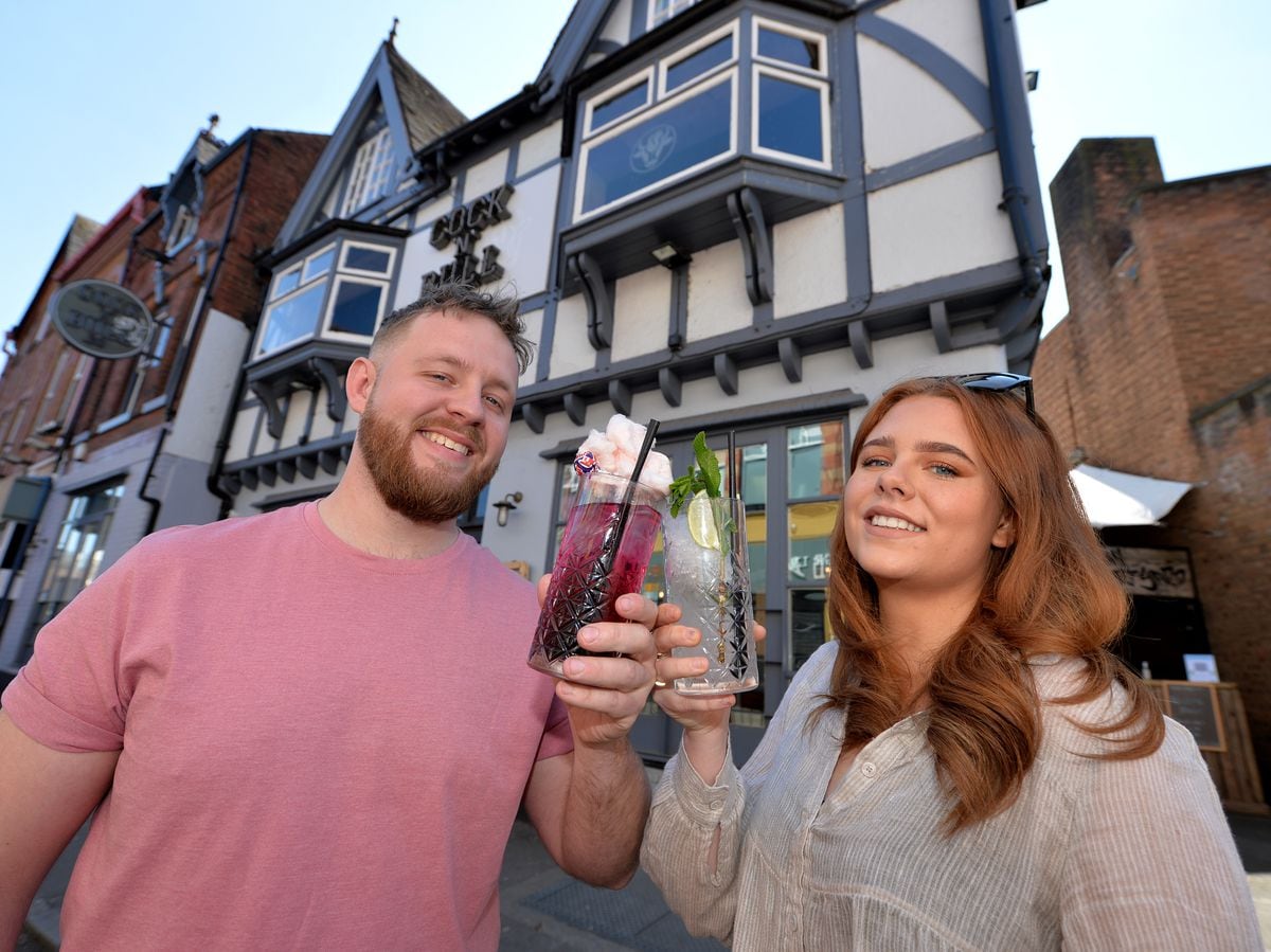 Raising a glass to a successful first week at the Cock'N'Bull pub in Stourbridge is Tom Sidaway and Aurora Pettifer
