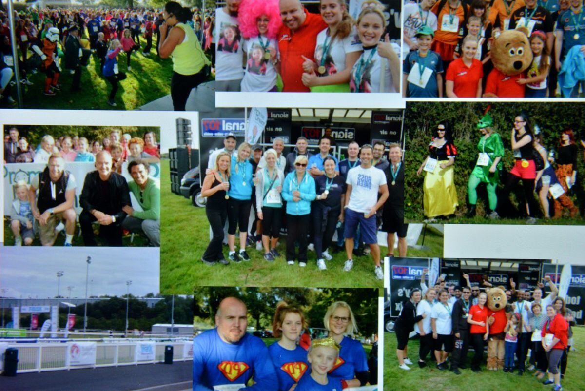 A collage from the Walk for Dreams fundraising event which Suresh held to mark his 50th birthday in 2016