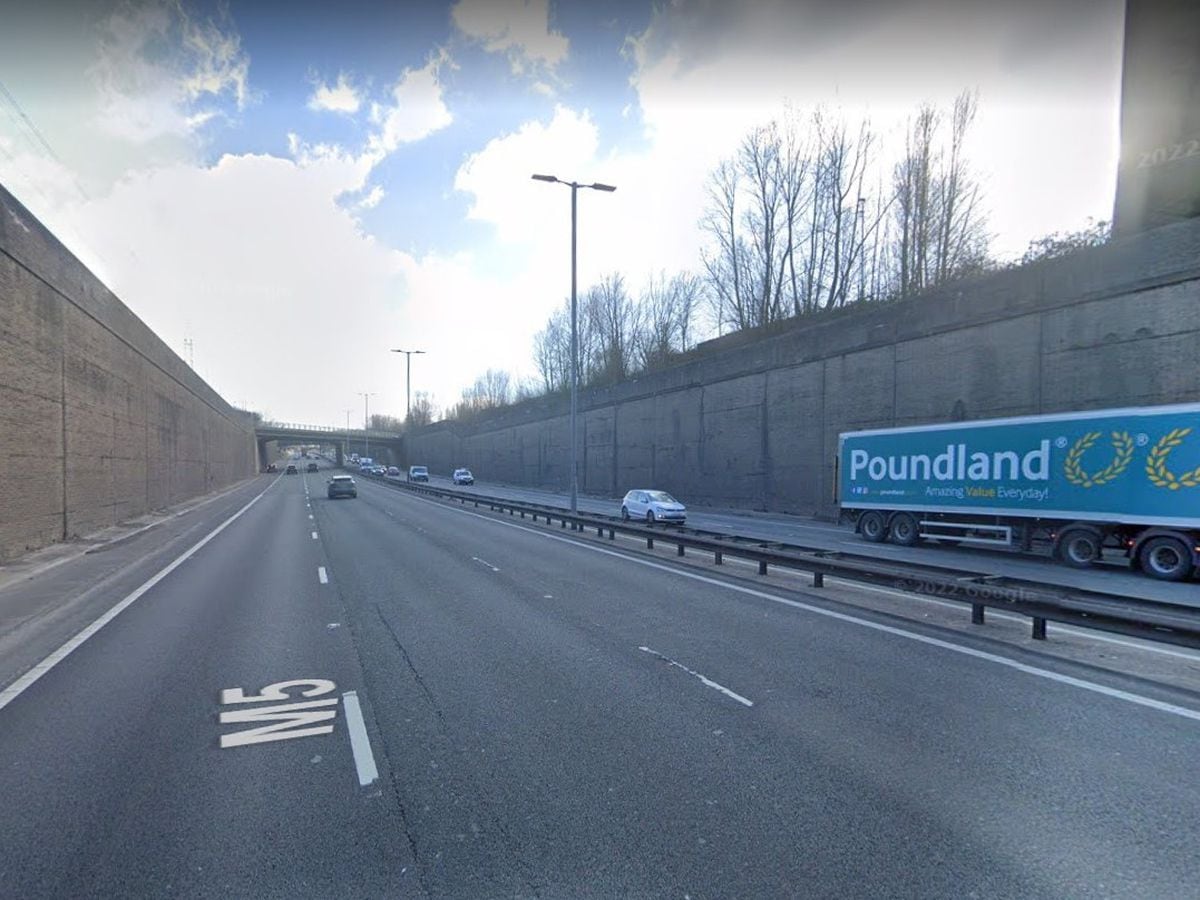 The collision happened on the M5 Nortbound between Junctions 2 and 3. Photo: Google Street Map