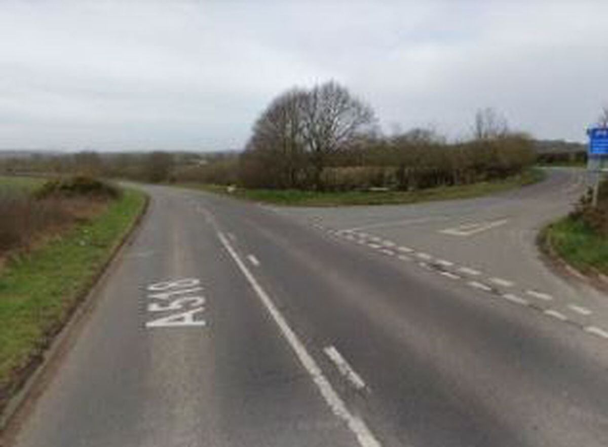 A Google Street View Image Of The Junction Of The A518 Newport Road And Radmore Lane near Gnosall
