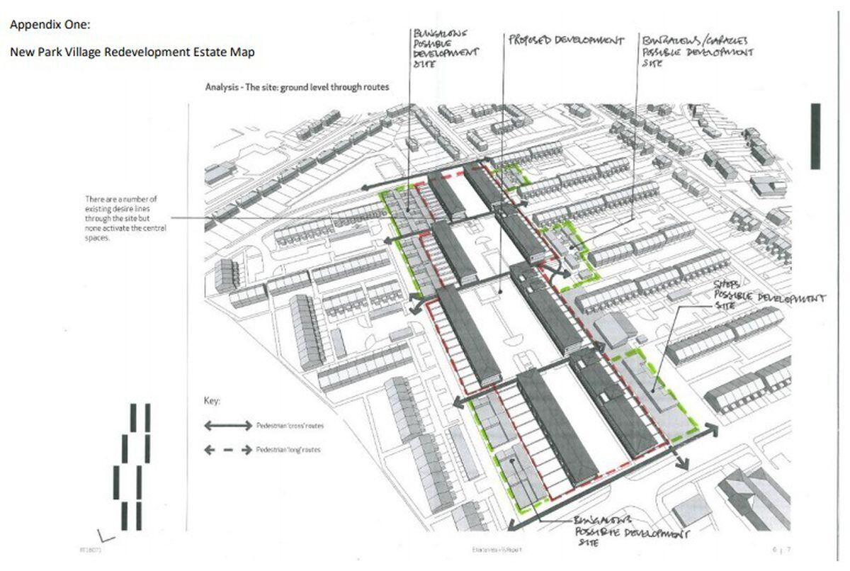 Plans for the Ellerton Walk redevelopment in New Park Village