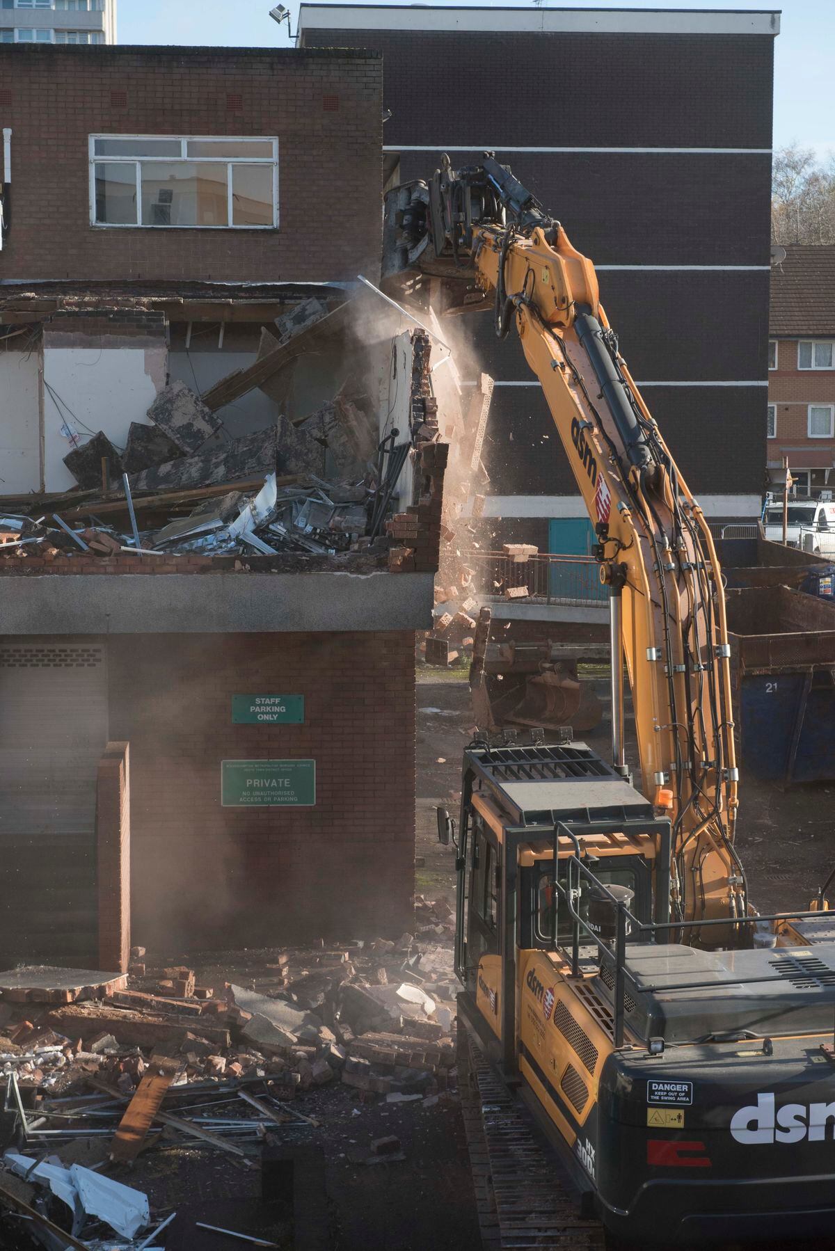 The latest view of the Heath Town demolition work.