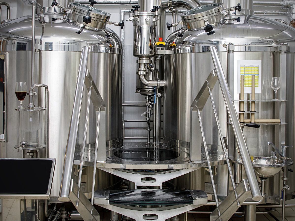 Stock image of brewing equipment. 