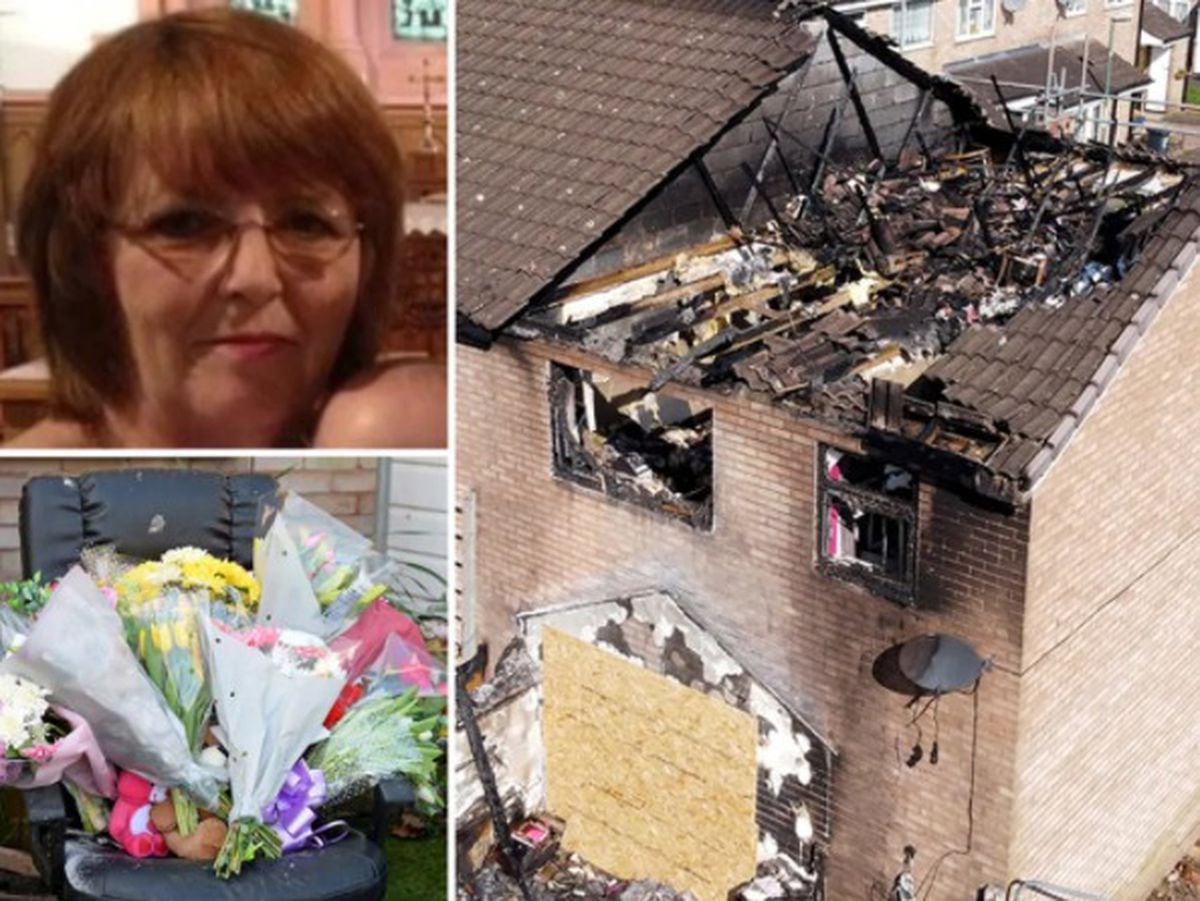 Lynn Hadley died in an explosion at her home in Walsall, pictured. Main photo: Tim Thursfield