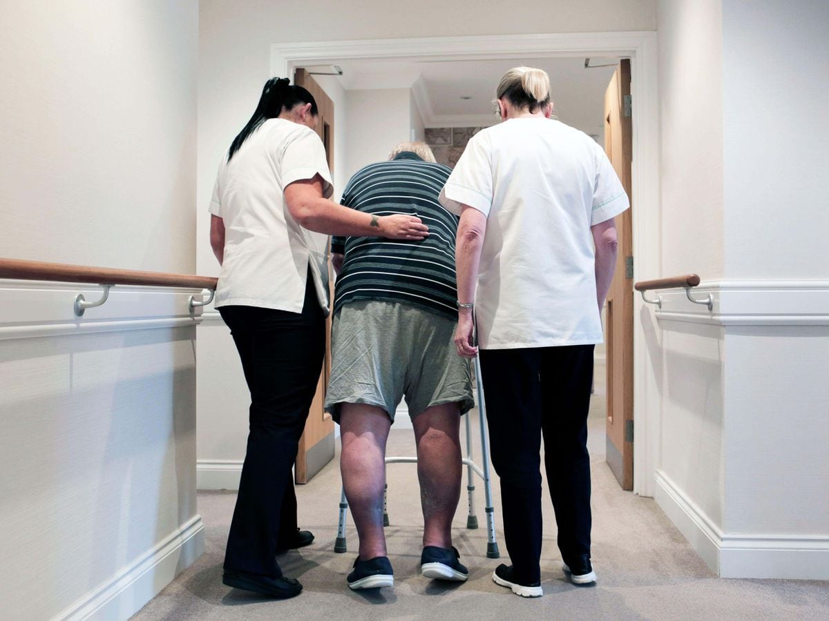 Care home staff at work