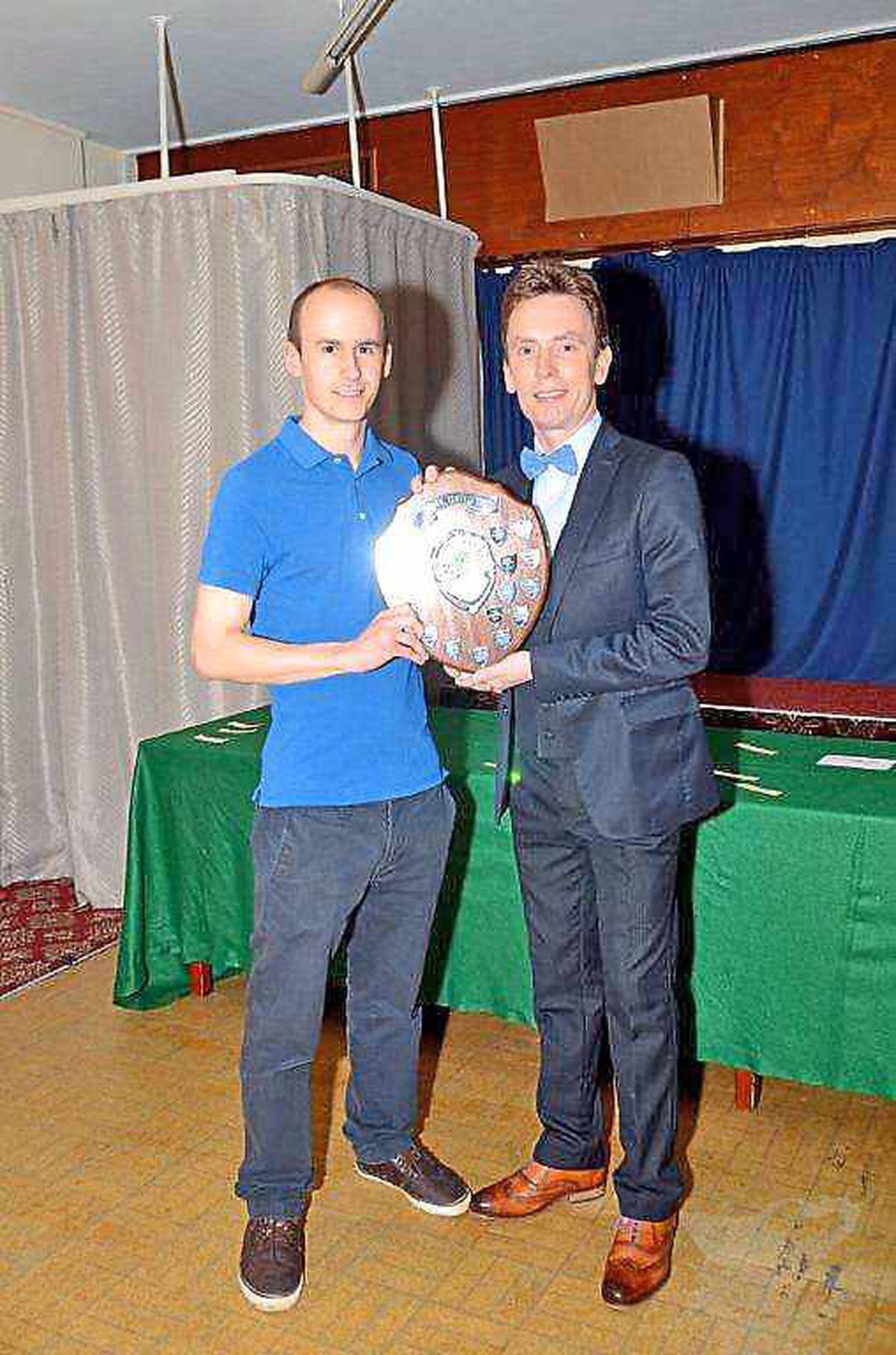 Second Division Singles winner Ed Davies and Ken Doherty
