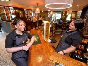 The Farmer Johns Pub, in Aldridge Road, Streetly, has reopened after a refurb. Pictured staff Hollie Green and Martha Harding