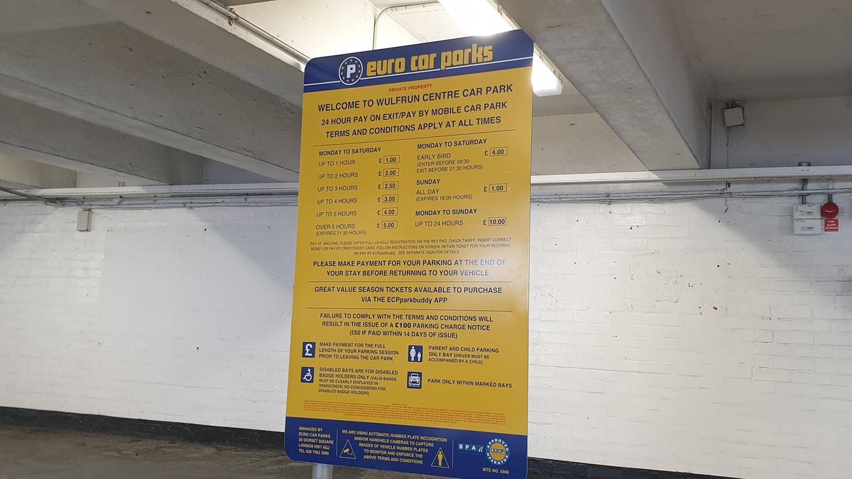 Euro Car Park signs are now up at Wulfrun Centre car park, but a Google search shows the car park as run by NCP