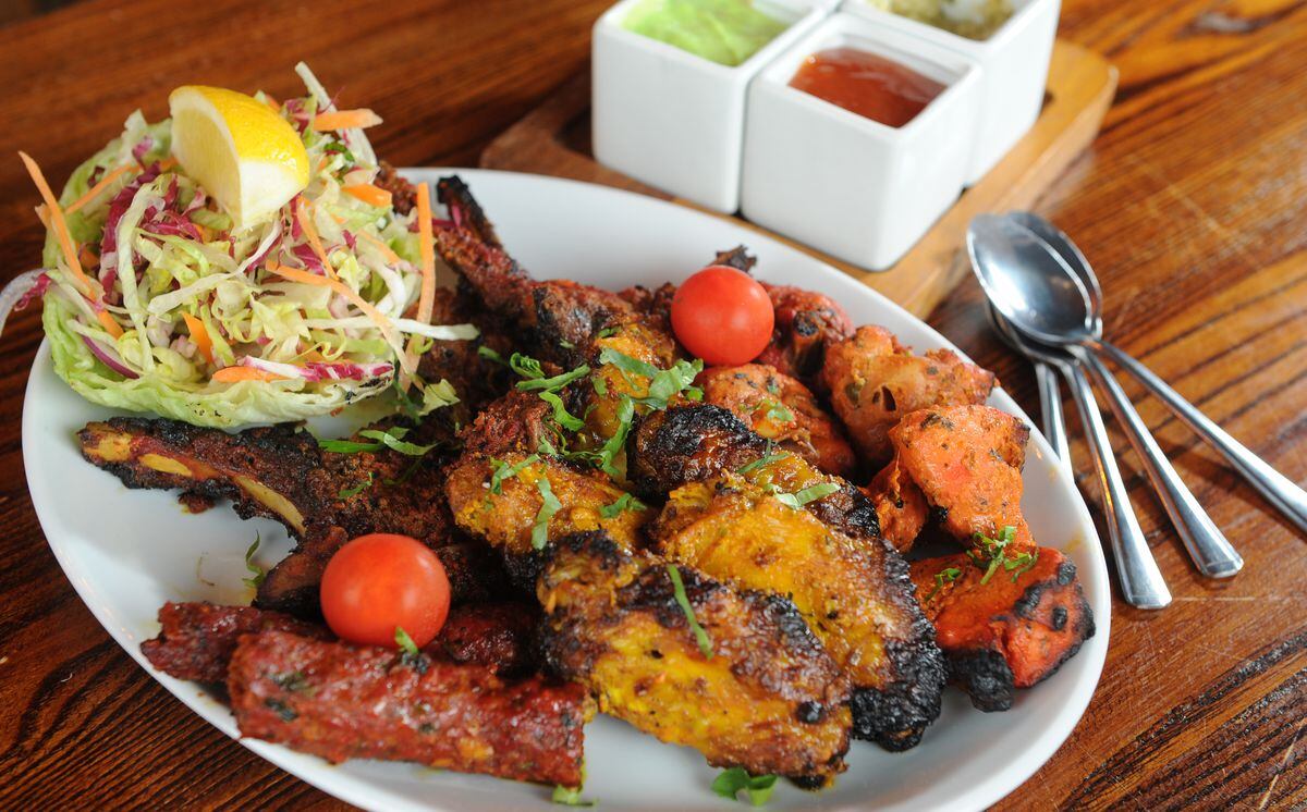 The small mixed grill included chicken tikka, chicken wings, lamb chop and sheesh kebab